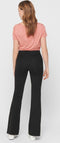 ONLY ONLFEVER STRETCH FLAIRED PANTS - Dames Broek - Elastische tailleband - Zwart - Maat S