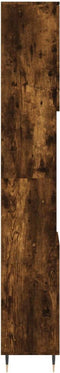 vidaXL - Badkamerkast - 30x30x190 - cm - bewerkt - hout - gerookt - eikenkleurig