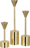 J-Line kandelaar Emma - aluminium - goud - 3 stuks