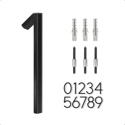 Moeve Huisnummer 1 - 3D - Roestvrij Aluminium - Zwart - 130 mm