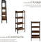 tectake® Ladderrek - Wandrek - 4 Houten Planken - Industrieel Design - Zwart Metalen Frame - 57,5 x 34 x 138 cm