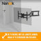 Nanook TV-beugel - Draaibaar - Extra lange arm 100 cm - 42-75 inch - Max. 60 kg - VESA 100x100 t/m 600x400 - Zwart