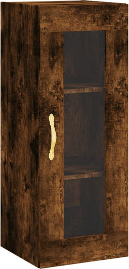 vidaXL - Hangkast - 34,5x34x90 - cm - gerookt - eikenkleurig