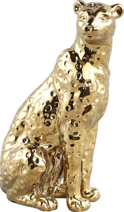 PTMD Shayla Beeld Panter Zittend - 19 x 11 x 28,5 cm - Keramiek - Goud