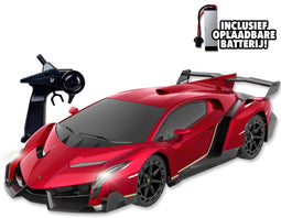 Gear2Play RC Lamborghini Veneno 1:12 - Bestuurbare auto - 2.4 GHz met verlichting - Rood
