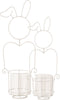 J-Line kaarshouder Konijn - metaal/glas - wit - large - paasdecoratie
