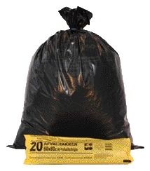 Komo - Vuilniszak komo 60l rol à 20st zwart