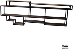 Wandrek Gracie mangohout metaal XXL 200x25x80 cm