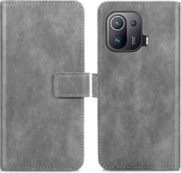 imoshion Hoesje Geschikt voor Xiaomi Mi 11 Pro Hoesje Met Pasjeshouder - imoshion Luxe Bookcase - Grijs