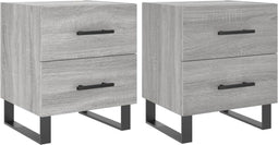 vidaXL - Nachtkastjes - 2 - st - 40x35x47,5 - cm - bewerkt - hout - grijs - sonoma - eiken