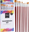 Hobby schilderen penselen set van 9x stuks - Diverse formaten - Nylon/hout