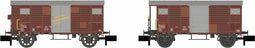 Hobbytrain - 2tlg. Set Ged. Guterwagen K2 Sbb Braun Ep.iv - HOB-H24202