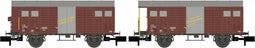 Hobbytrain - 2tlg. Set Ged. Guterwagen K3 Sbb Braun Ep.iv - HOB-H24251