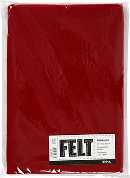 Hobbyvilt A4 21x30 cm dikte 1 5-2 mm antiek rood 10vellen