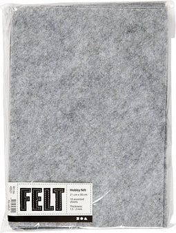 Hobbyvilt A4 21x30 cm dikte 1 5-2 mm grijs gemelleerd 10vellen