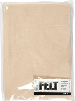 Hobbyvilt A4 21x30 cm dikte 1 5-2 mm lichtbeige 10vellen