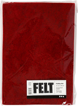 Hobbyvilt A4 21x30 cm dikte 1 5-2 mm rood gemelleerd 10vellen