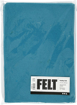 Hobbyvilt A4 21x30 cm dikte 1 5-2 mm turquoise 10vellen