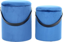 Hocker Arabella 125 2er-Set Blau / Schwarz