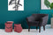 Hocker Arabella 125 2er-Set Rotbraun / Schwarz