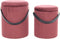 Hocker Arabella 125 2er-Set Rotbraun / Schwarz