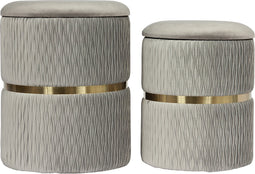 Hocker Milas 100 set van 2 Grijs