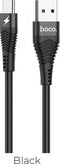 Hoco 5A Snellaad Kabel USB Naar Type-C - Nylon Woven - Data Kabel - 1.2m - Zwart
