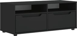 vidaXL - Tv-meubel - VISNES - 100x40x38 - cm - bewerkt - hout - zwart