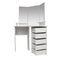 Hoek kaptafel make up visagie opmaaktafel met 3 spiegels veel opbergruimte 111 cm x 142 cm wit