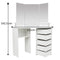 Hoek kaptafel make up visagie opmaaktafel met 3 spiegels veel opbergruimte 111 cm x 142 cm wit