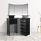 Hoek kaptafel - make up visagie opmaaktafel - toilettafel - 3 spiegels - zwart