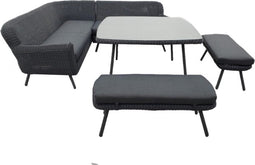 Hoek loungeset Jonah wicker - Antraciet