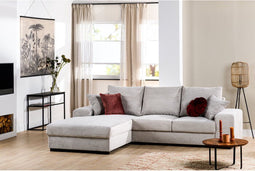 Hoekbank Kiki Links Ribstof Naturel - BY-OLAF - Comfort en Stijl