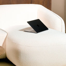 Hoekbank Laila - Bouclé Beige Links