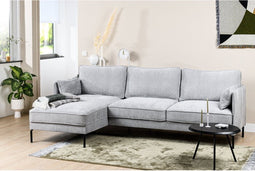 Hoekbank Milan Links Stof Heaven Grijs - BY-OLAF - Comfort en Stijl