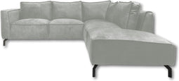 Hoekbank Rechts 2.5-zits Morgan - 261x248x88 - Adore 01 Naturel - Velours/metaal