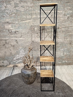 Hoekkast Isa mangohout met schappen 30x30 cm