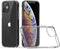Hoes Geschikt voor iPhone 12 Pro Hoesje - Backcover Hybride Transparant Siliconen TPU Hoesje + 2 x Screenprotector - Luxe Telefoonhoesje Wallet Case Pasjeshouder PU Leder