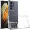 Hoes Geschikt voor Samsung S21 ULTRA Hoesje Backcover Hybride Transparant Siliconen Case TPU Hoesje - Luxe Telefoonhoesje Wallet Case Pasjeshouder PU Leder