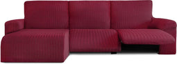 Hoes voor chaise longue met korte armleuning links Eysa JAZ Bordeaux 120 x 120 x 360 cm