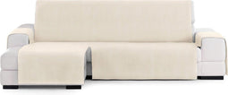 Hoes voor chaise longue met korte armleuning links Eysa LEVANTE Beige 100 x 110 x 240 cm