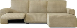 Hoes voor chaise longue met korte armleuning rechts Eysa JAZ Beige 120 x 120 x 360 cm