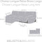 Hoes voor chaise longue met lange armleuning links Eysa JAZ Wit 180 x 120 x 360 cm