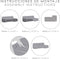 Hoes voor chaise longue met lange armleuning links Eysa JAZ Wit 180 x 120 x 360 cm