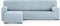 Hoes voor chaise longue met lange armleuning links Eysa ULISES Celeste 110 x 110 x 310 cm
