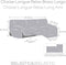 Hoes voor chaise longue met lange armleuning rechts Eysa ROC Wit 180 x 120 x 360 cm