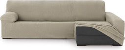 Hoes voor chaise longue met lange armleuning rechts Eysa THOR Beige Linnen 170 x 110 x 310 cm
