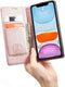Hoesje Geschikt voor iPhone 12 Pro Max - Hoesje met Anti Skim Bescherming - Pasjes Bookcase - Roze - Luxe Telefoonhoesje Wallet Case Pasjeshouder PU Leder