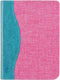 Hoesje Geschikt voor Kobo Clara 2E Jeans Sleepcover - Book Case Hoes Cover - Turquoise / Roze - ereader hoesje - cover