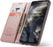 Hoesje Geschikt voor Oneplus Nord N100 met Anti Skim Bescherming - Bookcase Pasjes RFID Beschermd Cover Case Roze Goud - Luxe Telefoonhoesje Wallet Case Pasjeshouder PU Leder